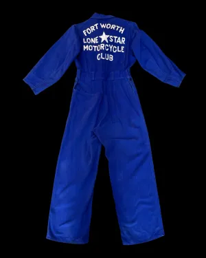 RARE ‘Ruth’ ( His   Hers ) Ladies 1930s/1940s Indigo Chain Stitched ' Fort Worth Lone Star Motorcycle Club' Coveralls