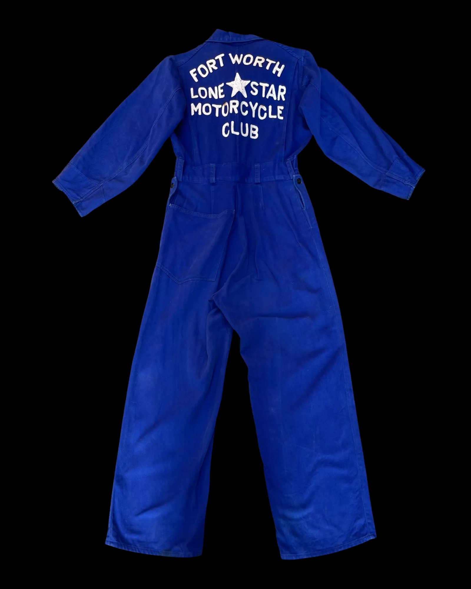 RARE ‘Ruth’ ( His   Hers ) Ladies 1930s/1940s Indigo Chain Stitched ' Fort Worth Lone Star Motorcycle Club' Coveralls