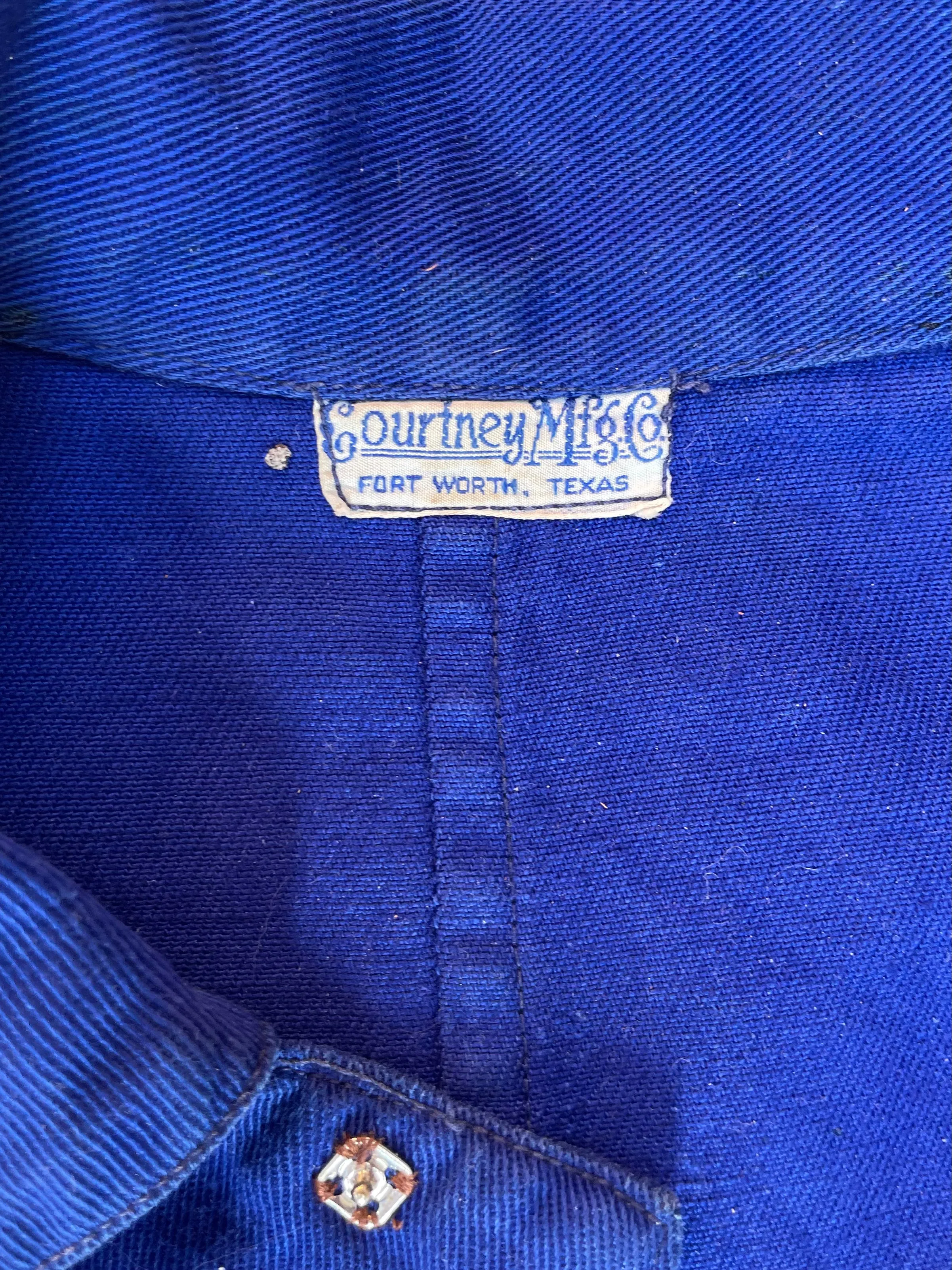 RARE ‘Ruth’ ( His   Hers ) Ladies 1930s/1940s Indigo Chain Stitched ' Fort Worth Lone Star Motorcycle Club' Coveralls