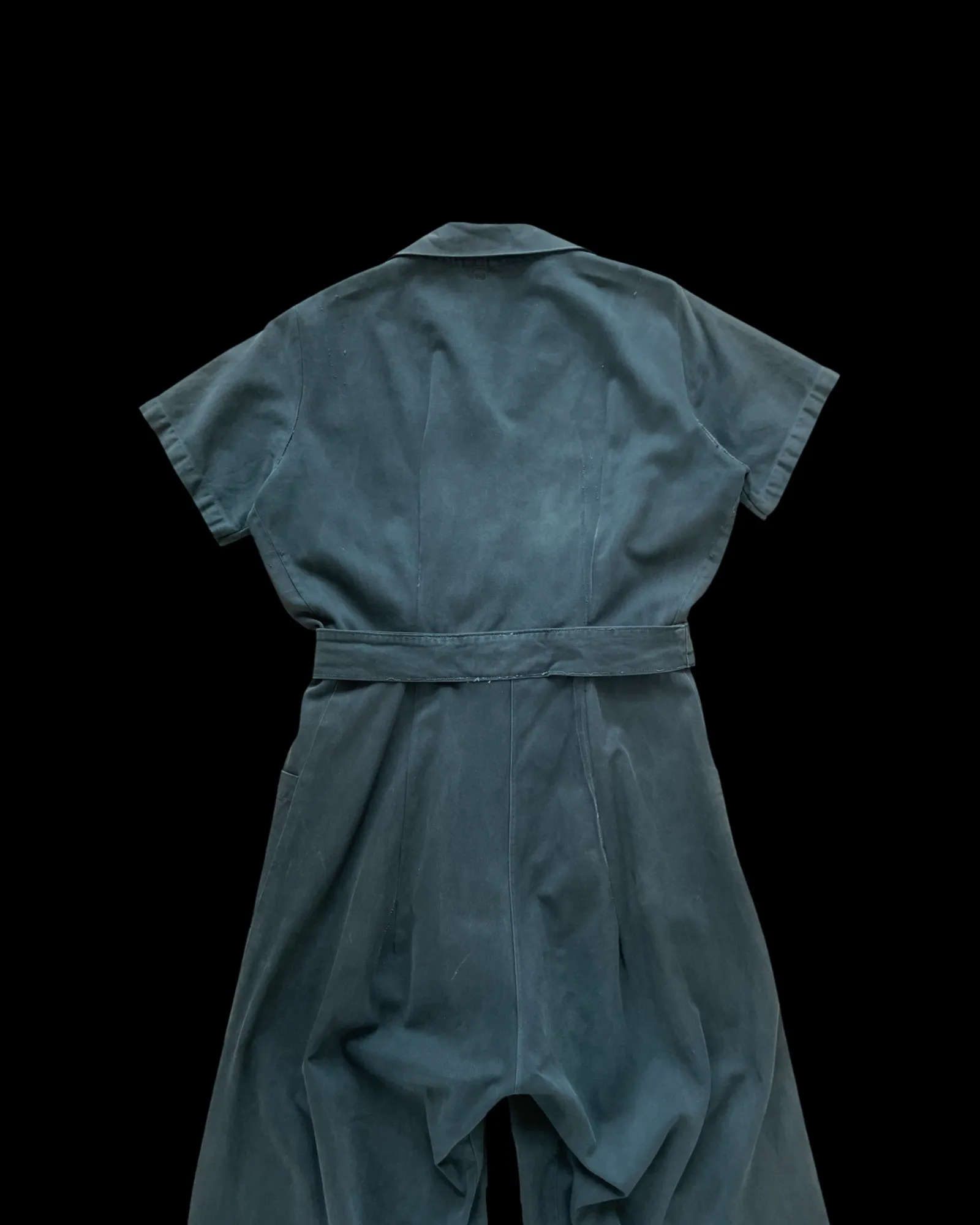 Rare WWII Era Ladies Workwear Belted Cotton Twill Coveralls