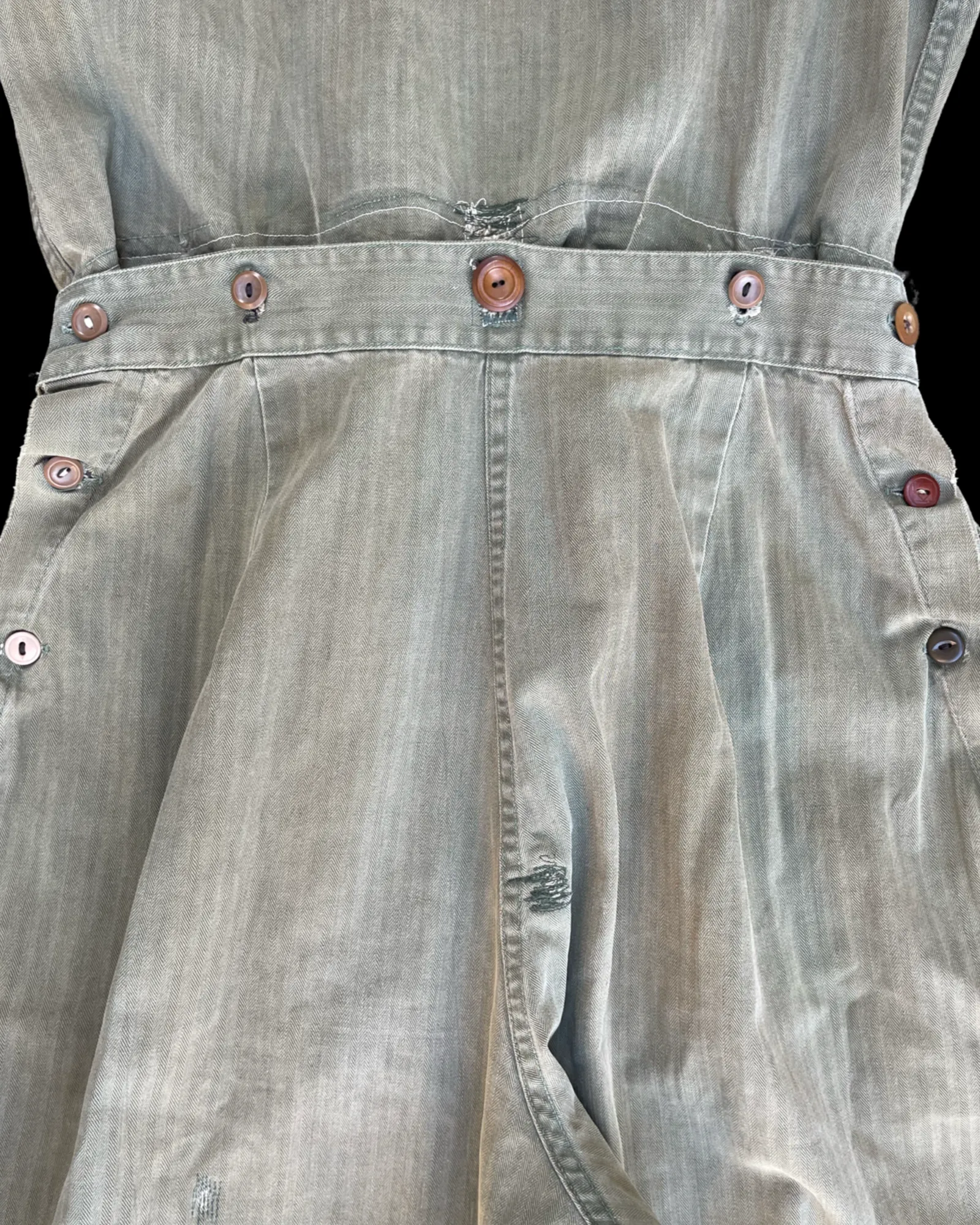 RARE WWII Era Women's Workwear HBT Coveralls Button Back