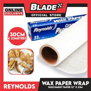 Reynolds Cut-Rite Wax Paper 12'' x 23m Parchment Paper Wrap for Snacks