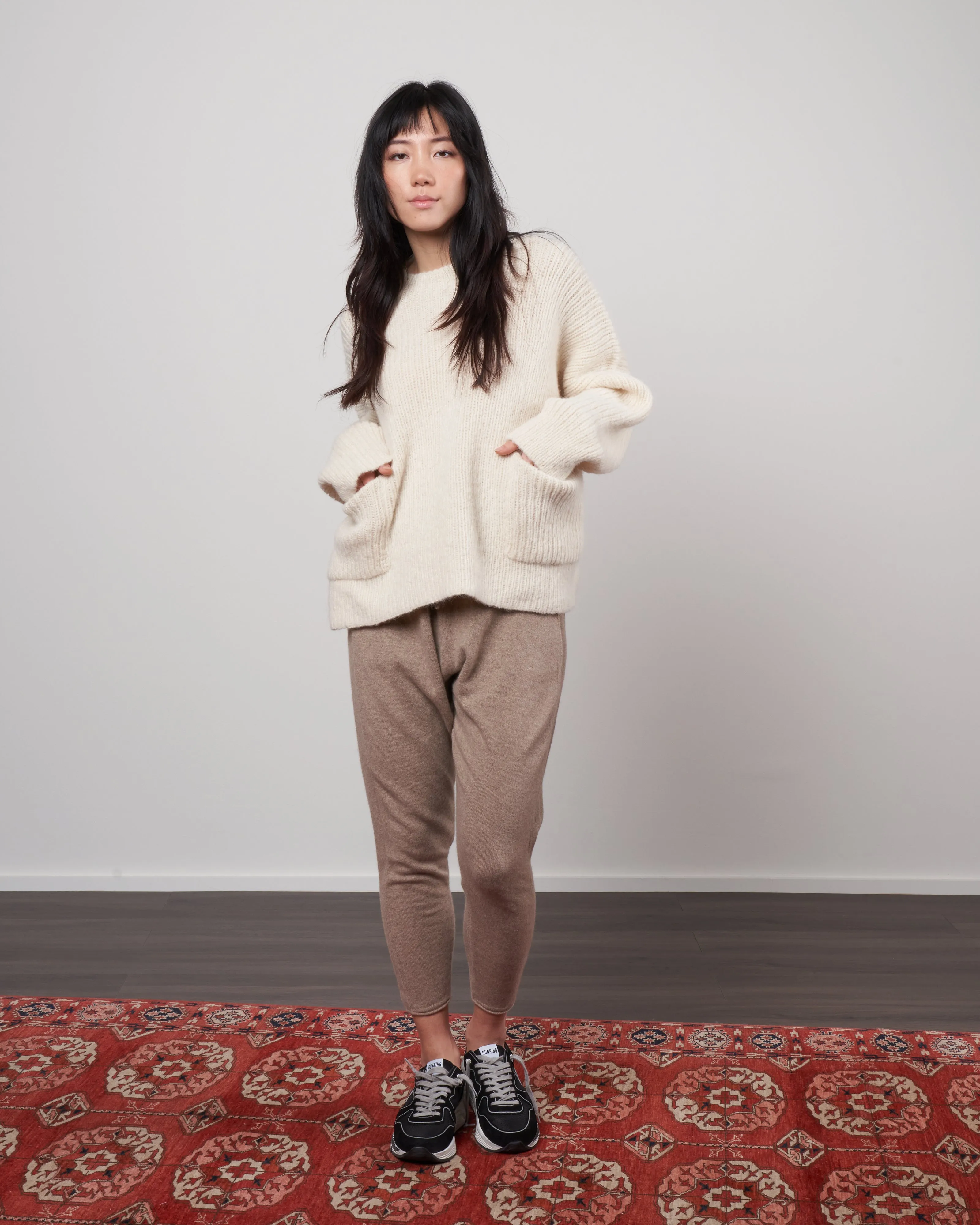 rib pocket pullover - raw white