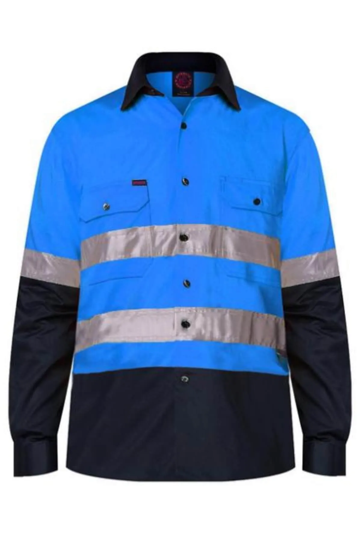 Ritemate Hi Vis Open Front Long Sleeve 3M Tape Shirt