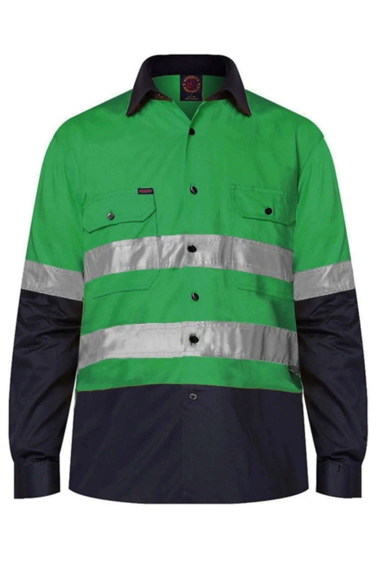 Ritemate Hi Vis Open Front Long Sleeve 3M Tape Shirt