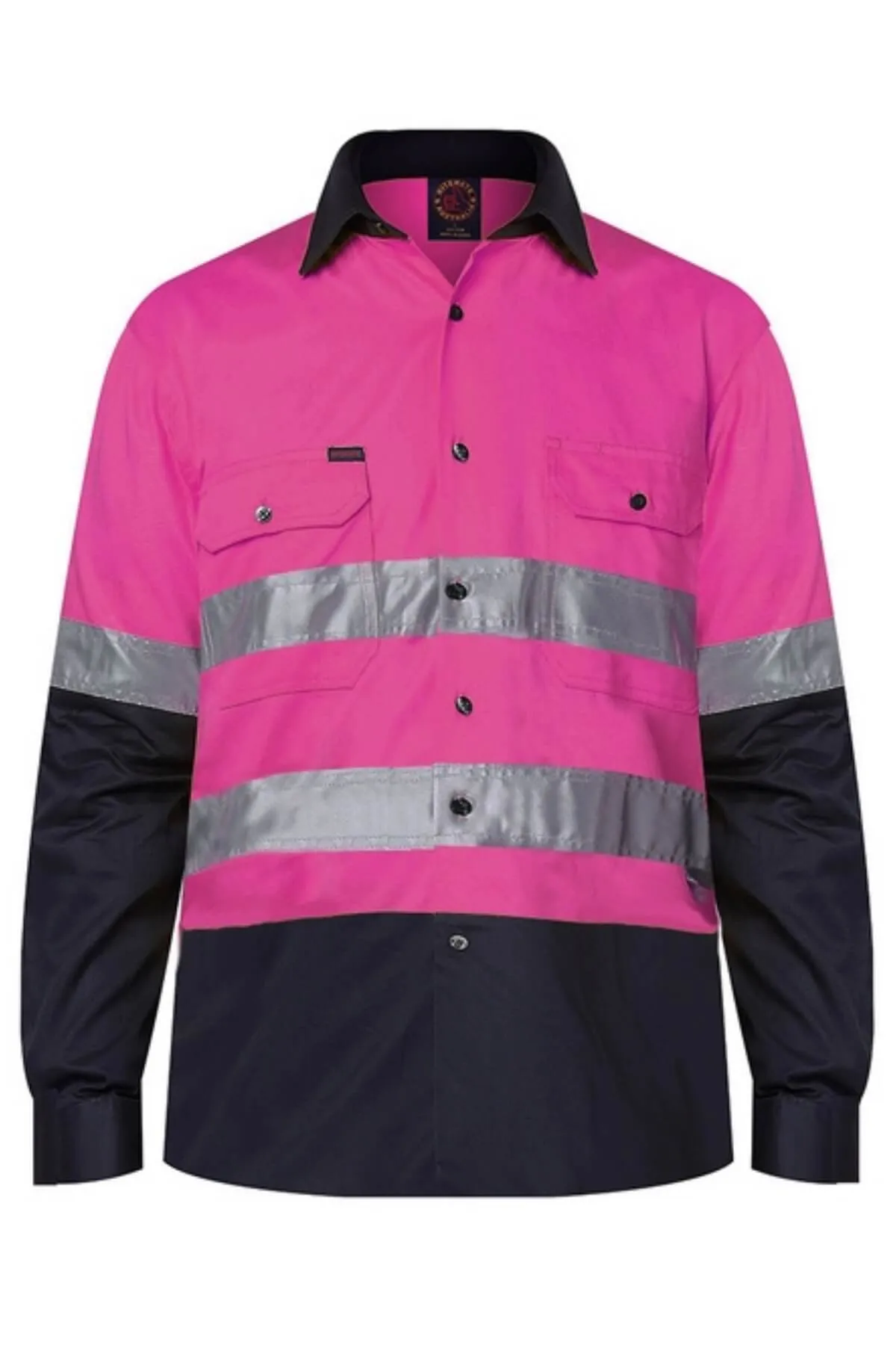 Ritemate Hi Vis Open Front Long Sleeve 3M Tape Shirt