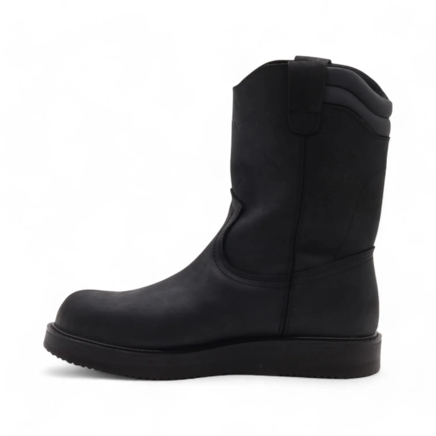 Rooper Men's Black Leather Steel Toe Boots