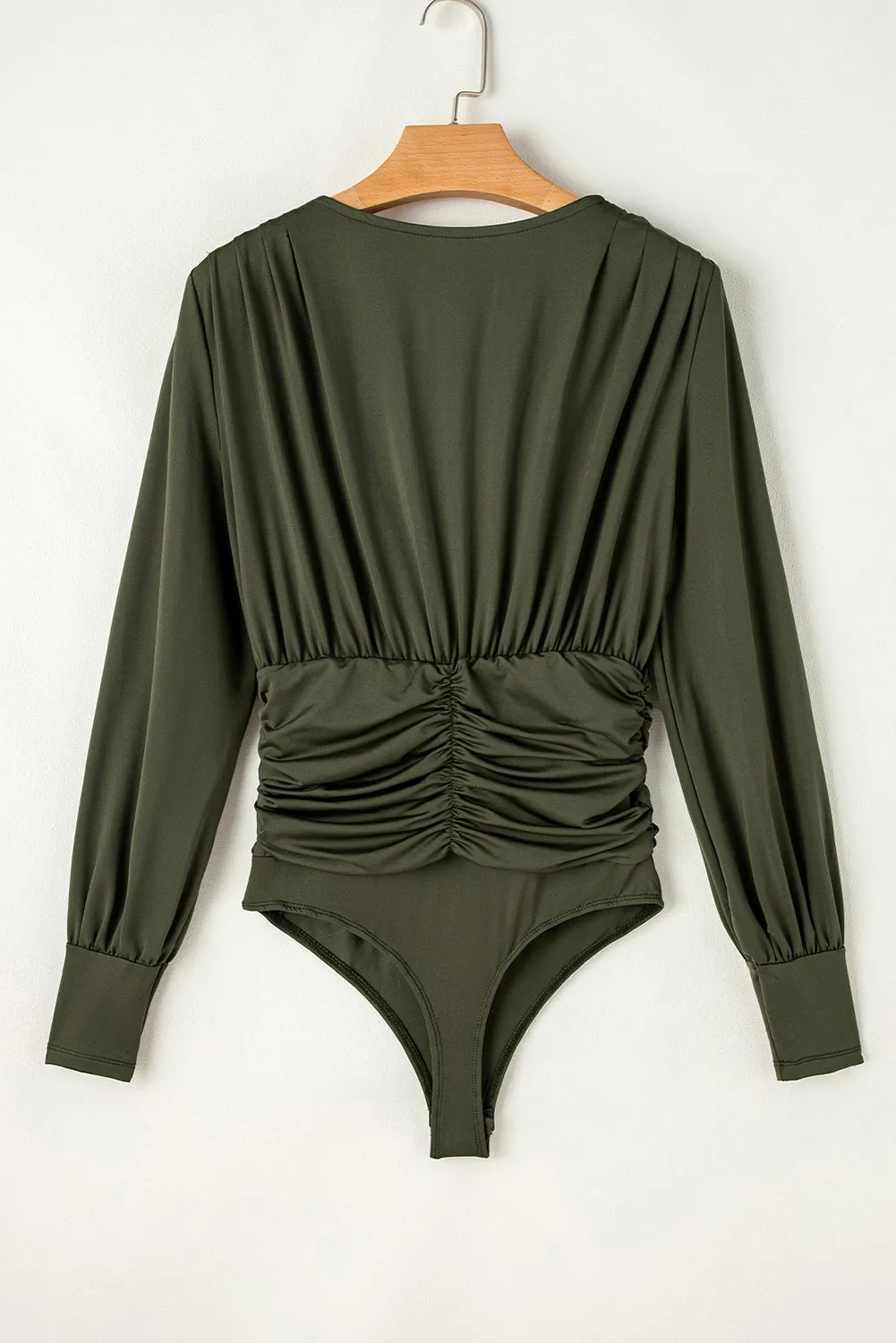 Ruched Wrap Long Sleeve Bodysuit