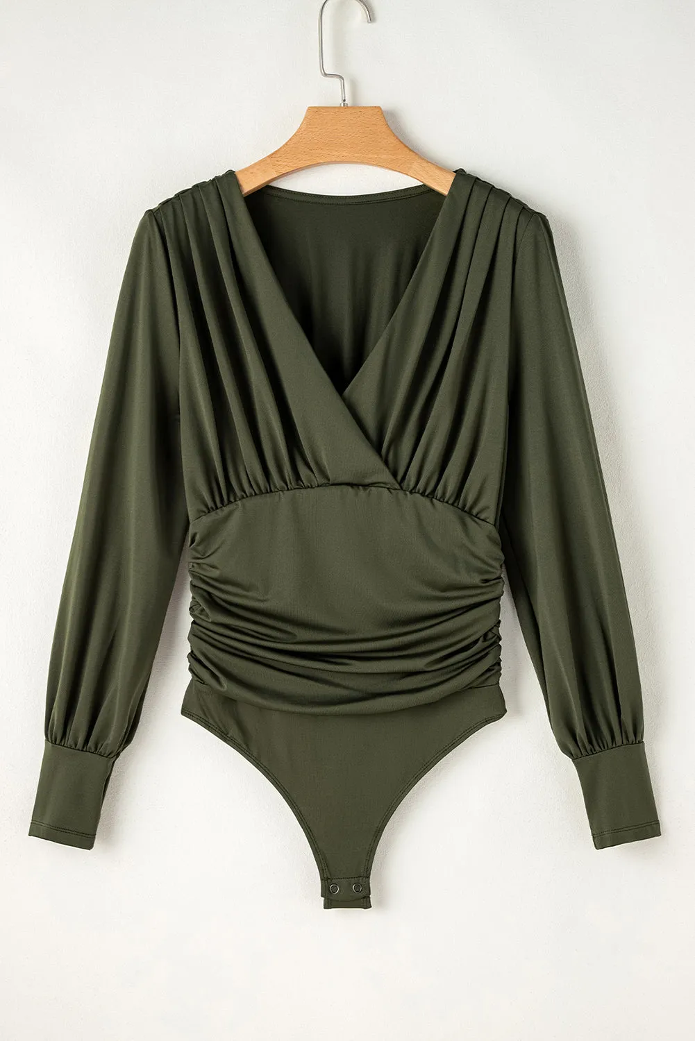 Ruched Wrap Long Sleeve Bodysuit