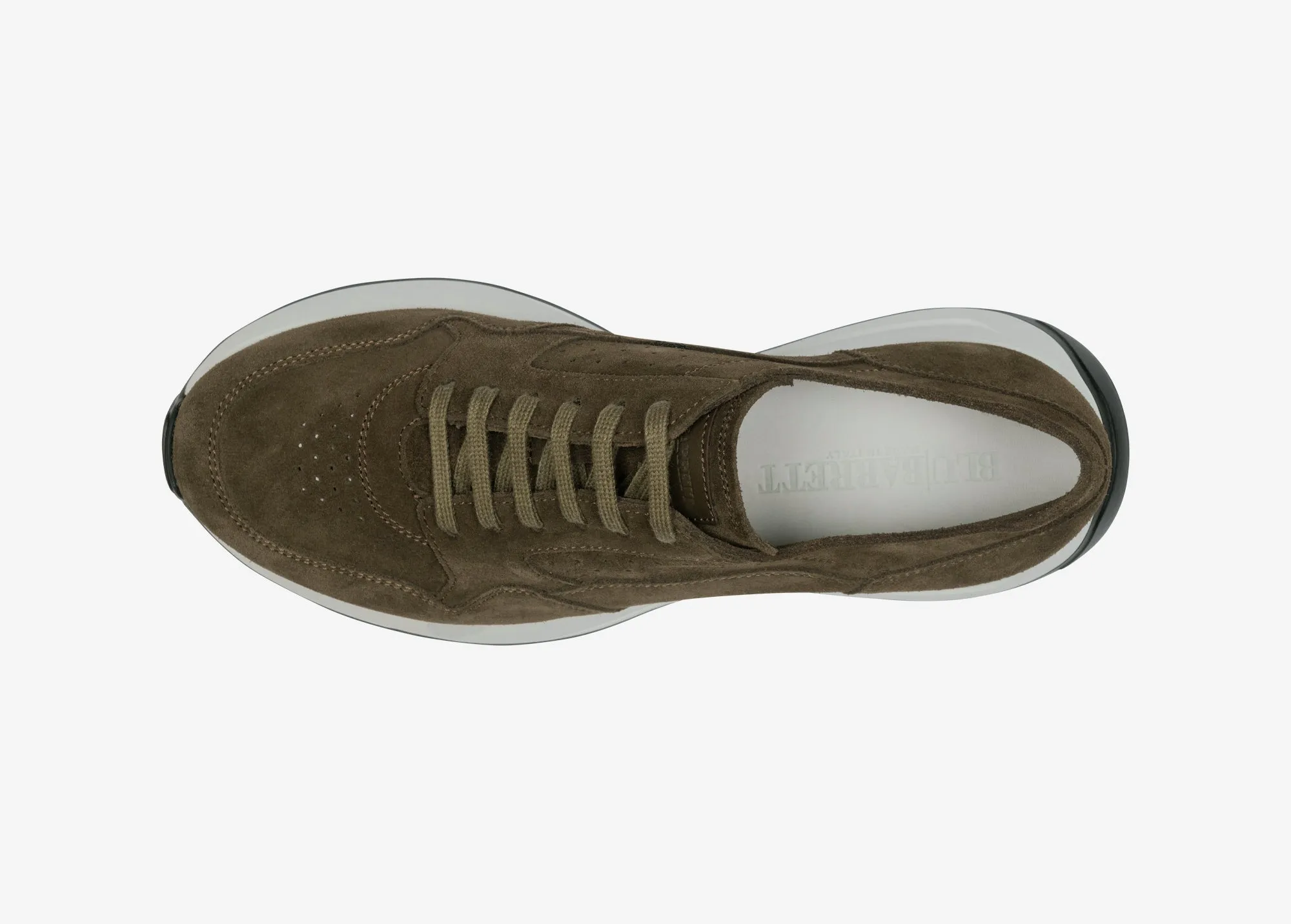 Running sneaker in suede verde