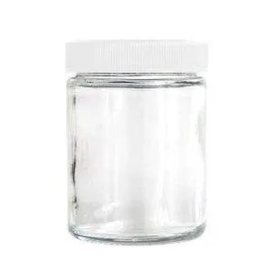 SAMPLE 4oz Glass Jar Screw Top - Clear Jar With White Lid - (1 Count)