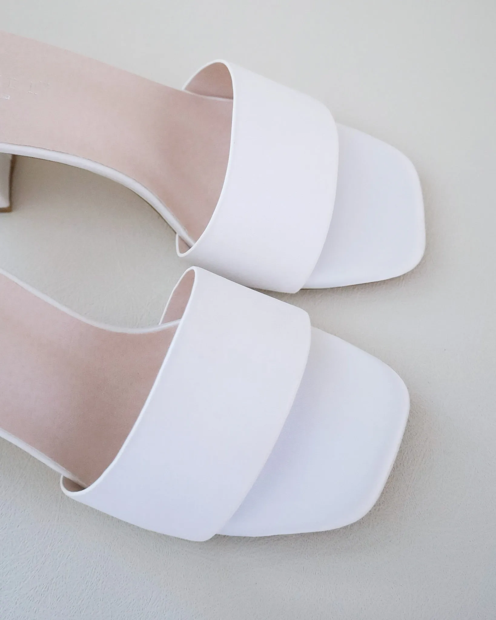 Satin Block Heels Slide Wedding Sandals