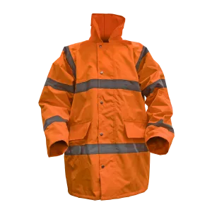 Sealey Hi-Vis Orange Motorway Jacket with Quilted Lining - X-Large