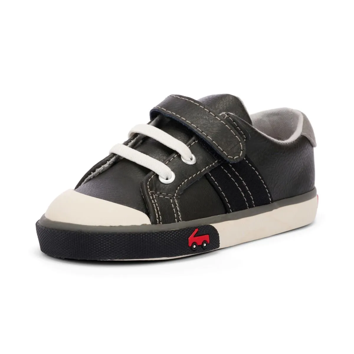See Kai Run Lucci Sneaker - Black Leather/Grey