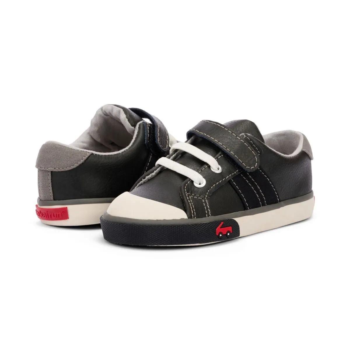 See Kai Run Lucci Sneaker - Black Leather/Grey
