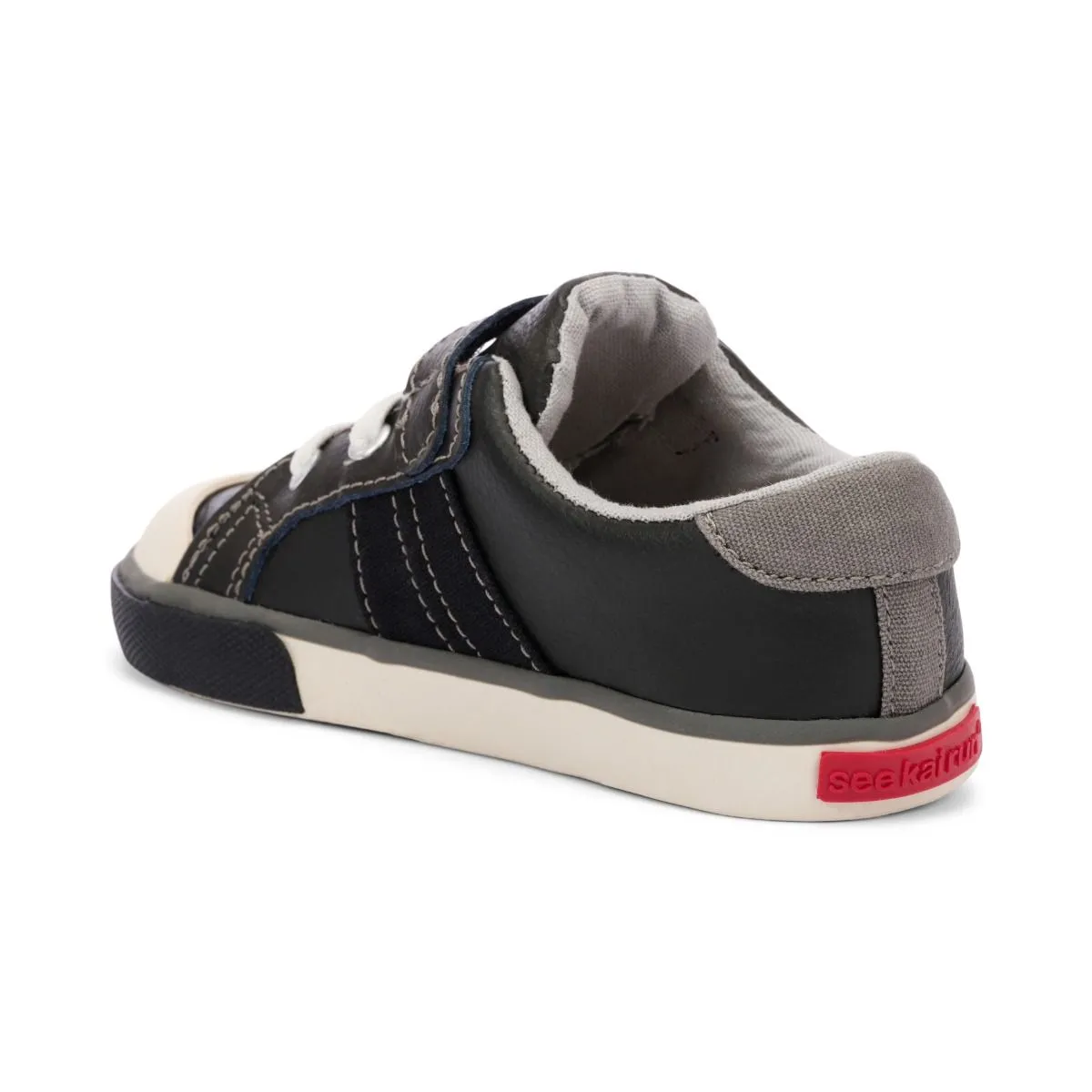 See Kai Run Lucci Sneaker - Black Leather/Grey