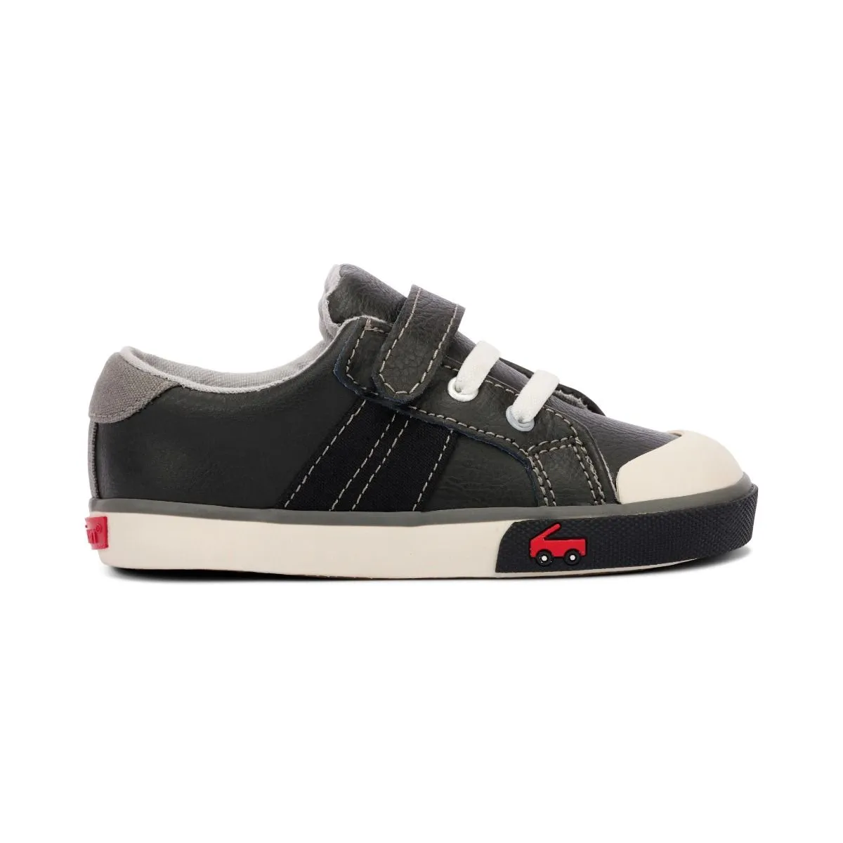 See Kai Run Lucci Sneaker - Black Leather/Grey