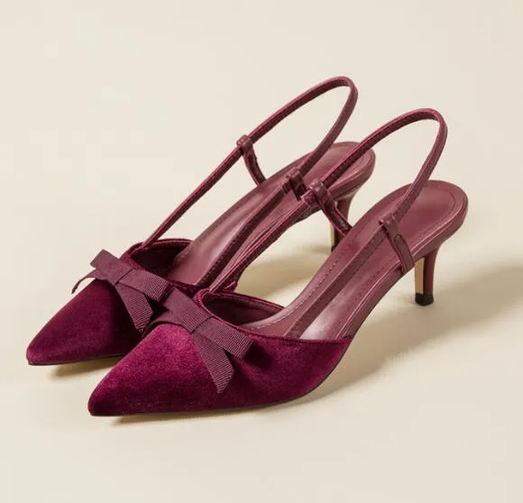 Sexy Pointy Toe Sandals Women Pumps Butterfly-knot Decor Summer Shoes