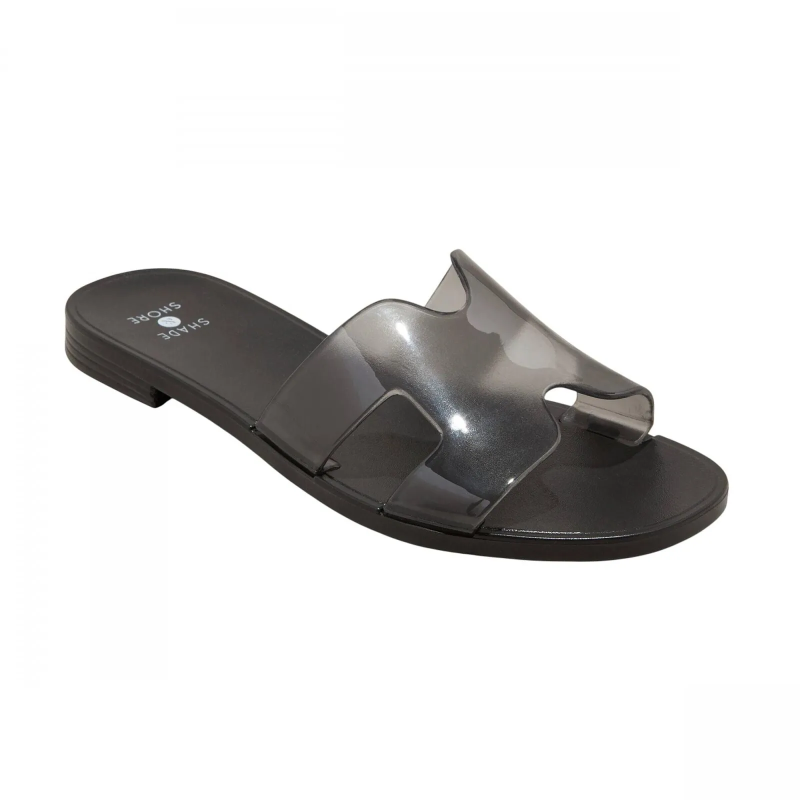 Shade & Shore Womens Bonnie Jelly Slide Sandals 89887066 Black 10M