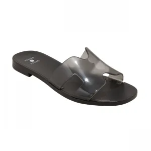 Shade & Shore Womens Bonnie Jelly Slide Sandals 89887066 Black 10M