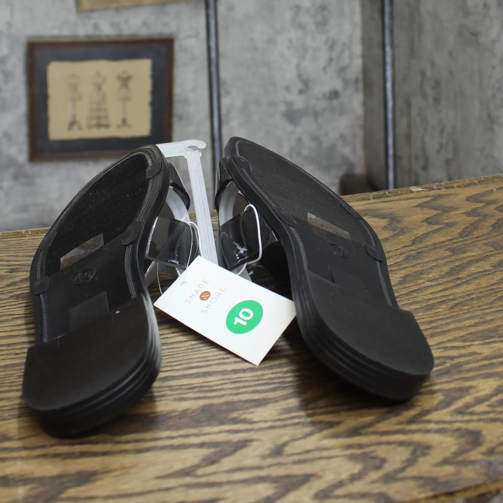 Shade & Shore Womens Bonnie Jelly Slide Sandals 89887066 Black 10M