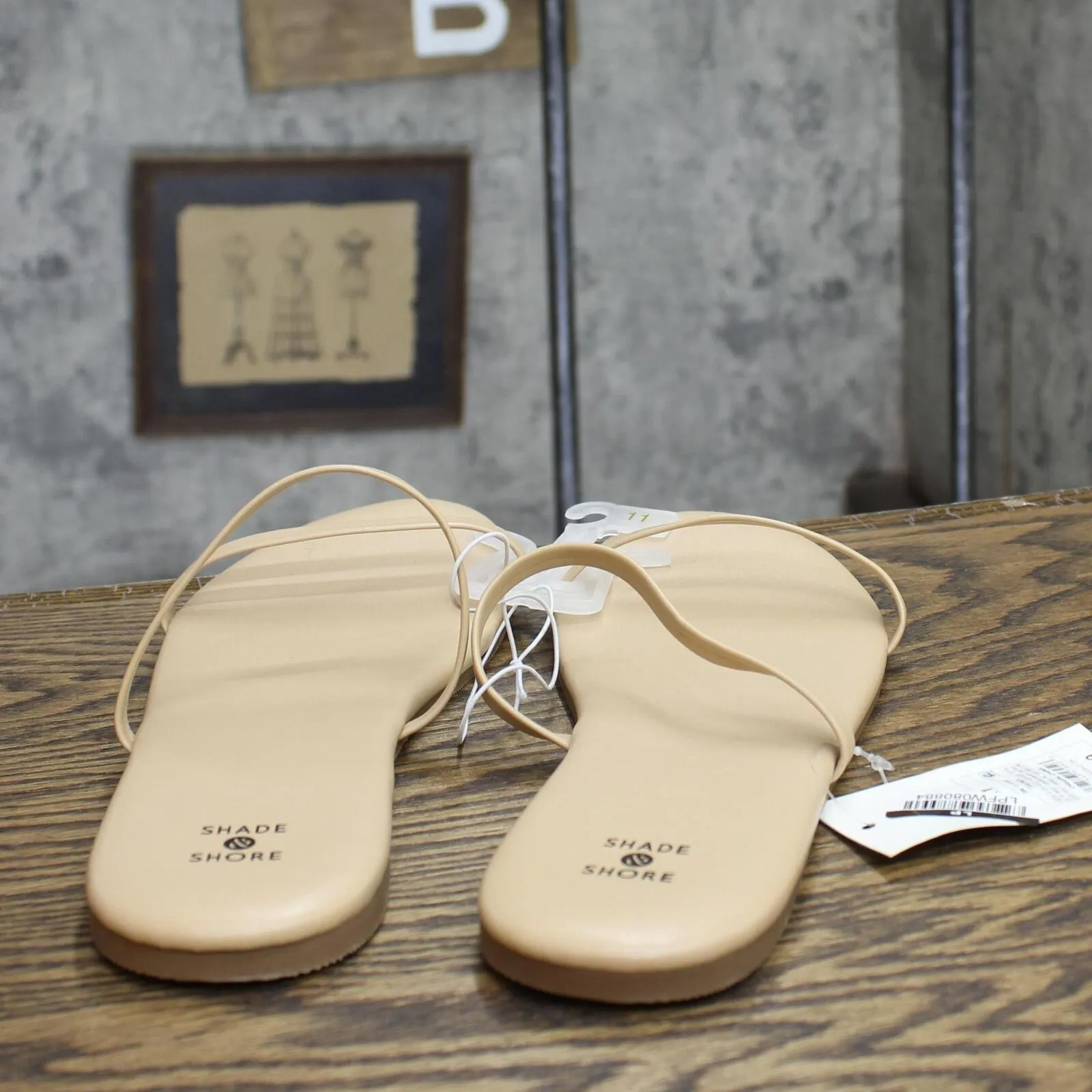 Shade & Shore Womens Indi Slide Sandals 89255338 Tan Brown 11M