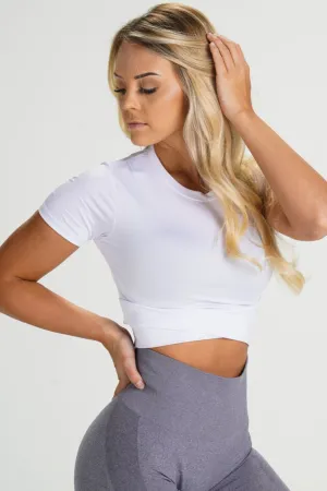 Shapewear Cross body tee- white