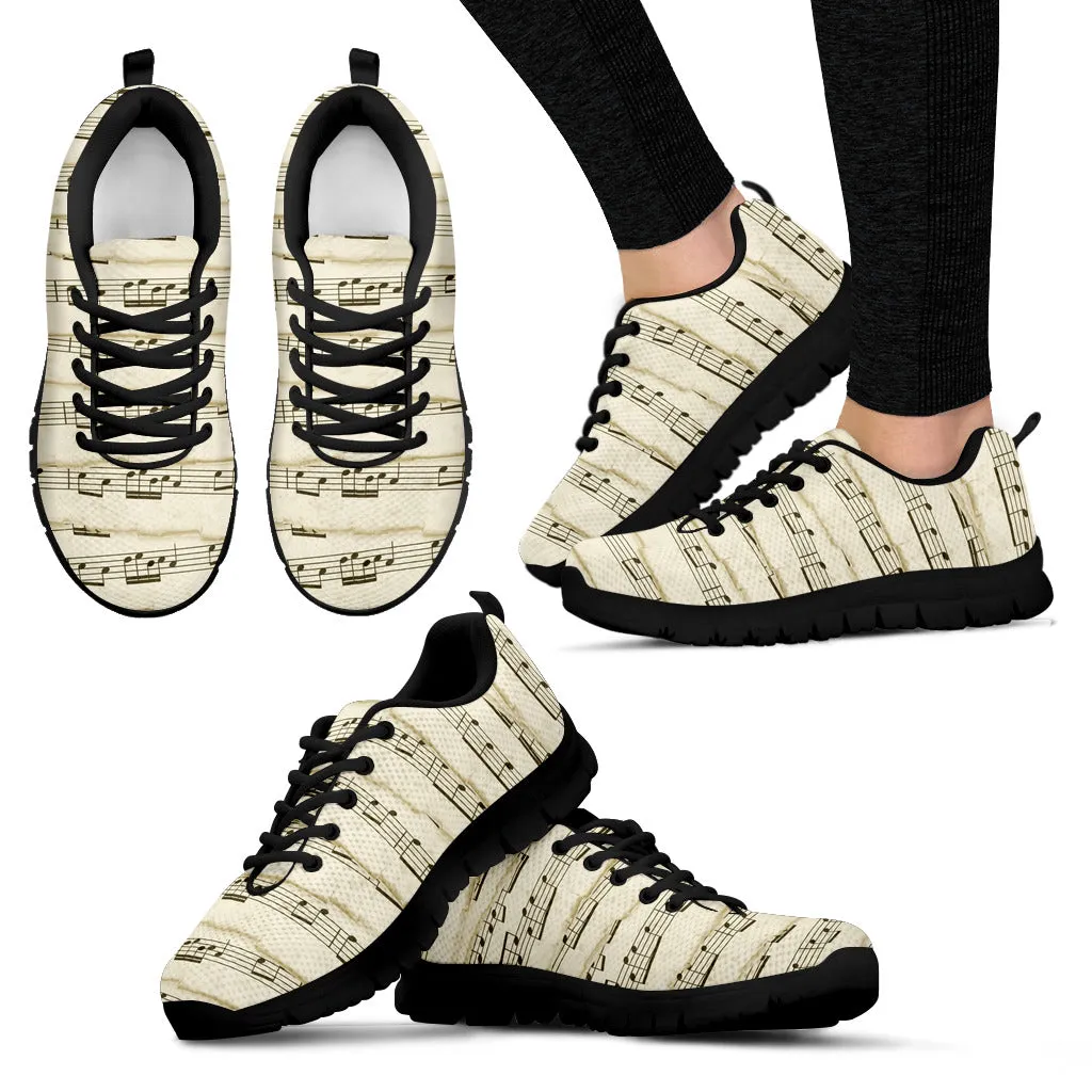Sheet Music Women's Sneakers Black Soles