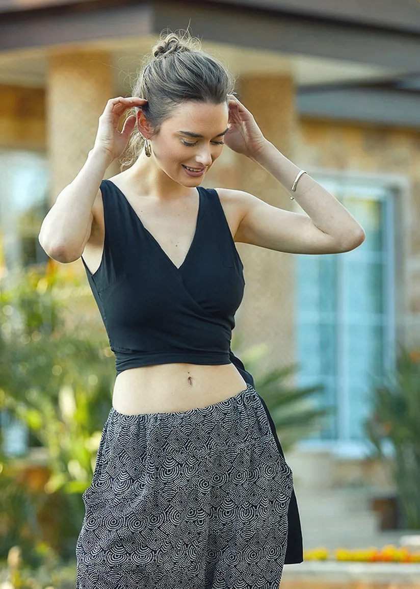 Sleeveless Wrap Crop Top