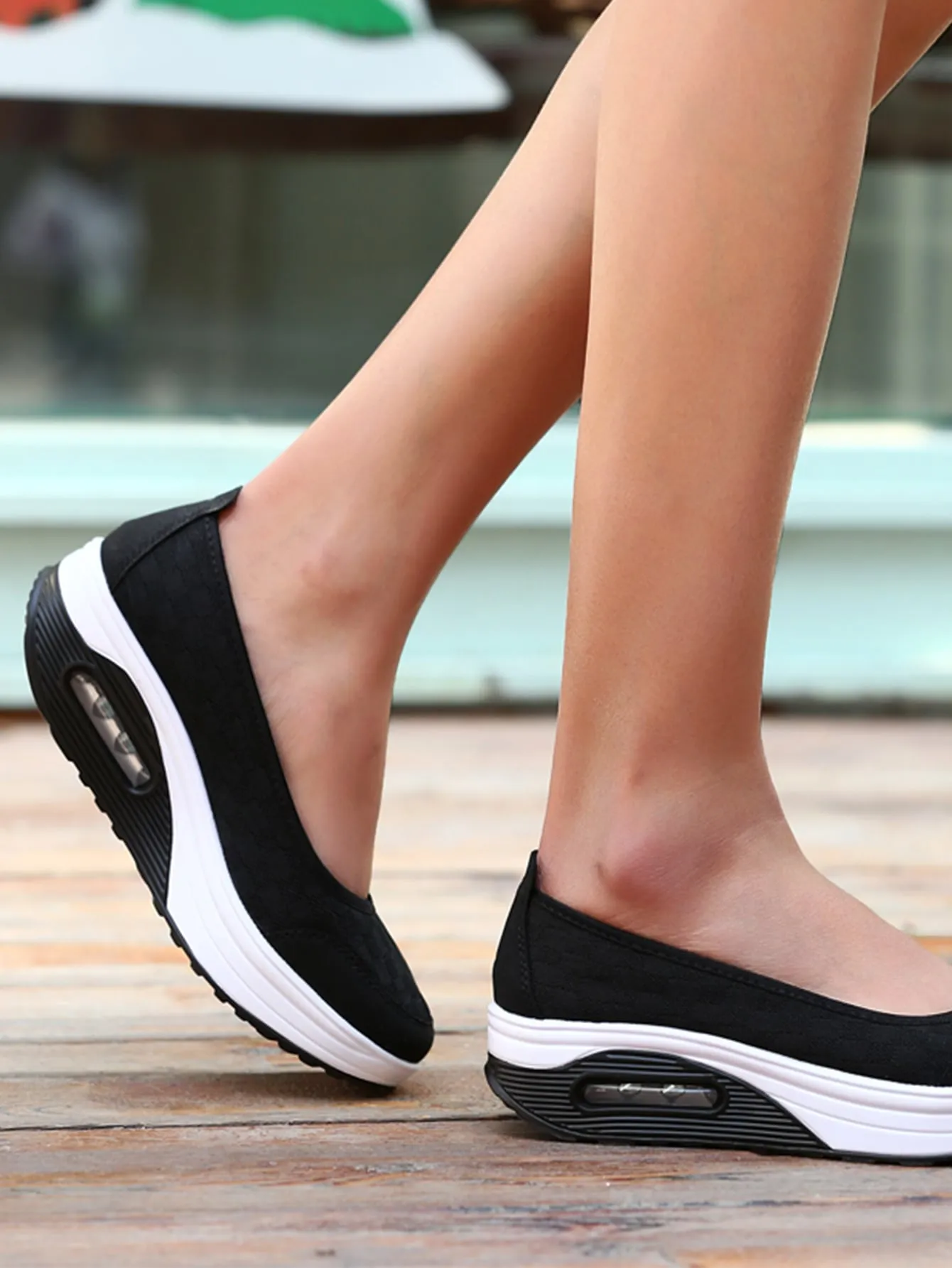 Slip On Air Cushion Sneakers - Black - FD ⚡