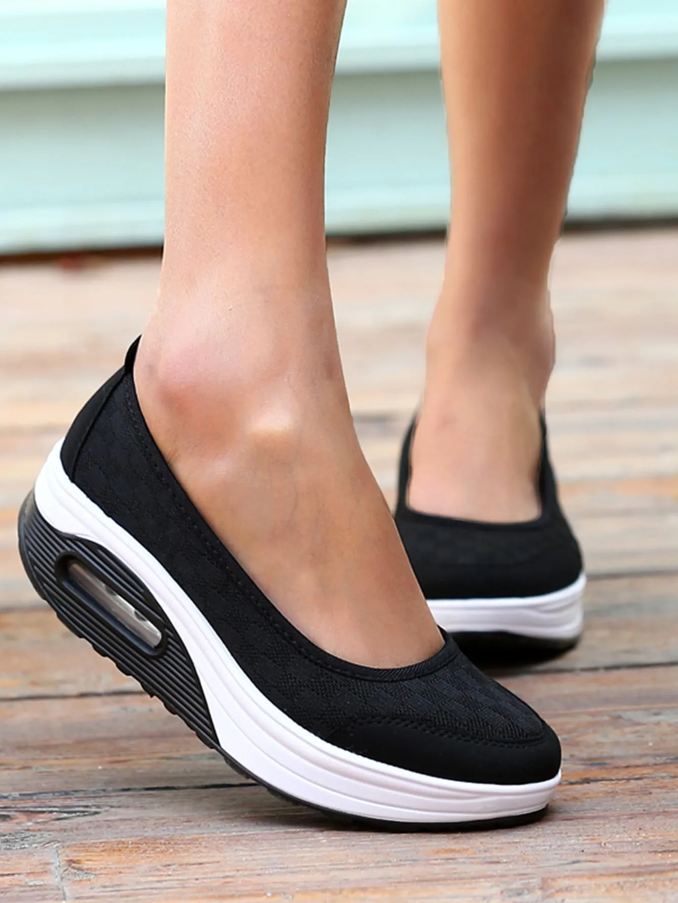 Slip On Air Cushion Sneakers - Black - FD ⚡