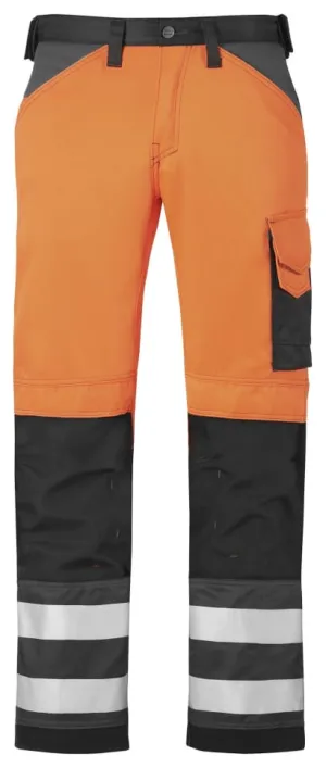 Snickers 3333 High Visibility 3 Series Work Trousers with Kneepad Pockets - Class 2