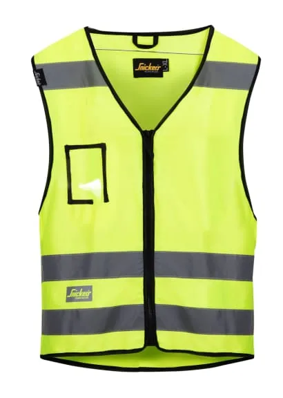 Snickers High Visibility Zipped Vest Class 2 with Multiple Pockets -9153