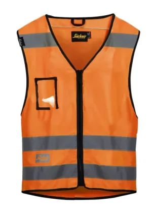 Snickers High Visibility Zipped Vest Class 2 with Multiple Pockets -9153