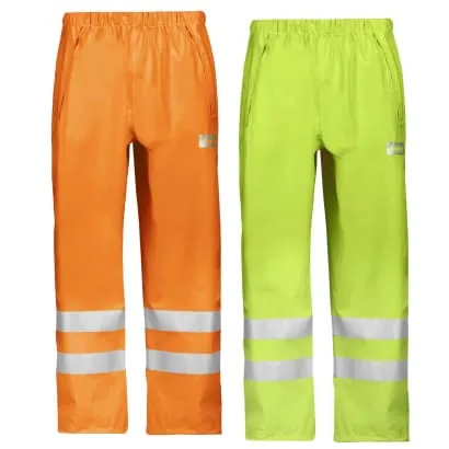 Snickers Workwear 8243 High Visibility Waterproof Rain Trousers (Lightweight) Class 2 - 8243