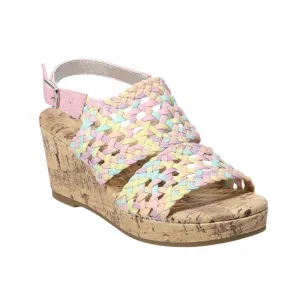SO Adriene Kids Girls Wedge Sandals ADRIENEMULTI Pink Multi 4