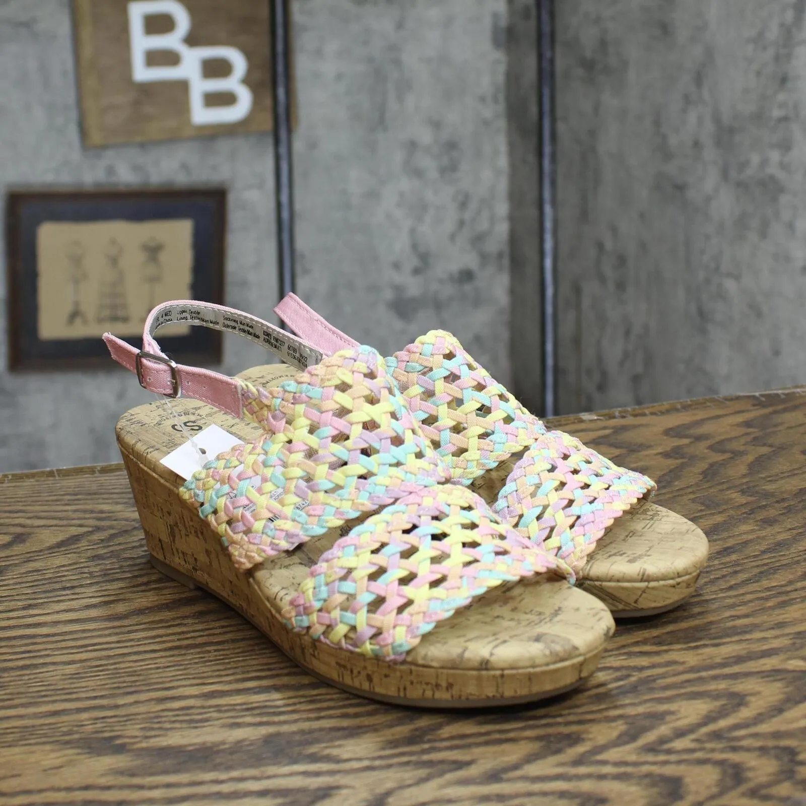 SO Adriene Kids Girls Wedge Sandals ADRIENEMULTI Pink Multi 4