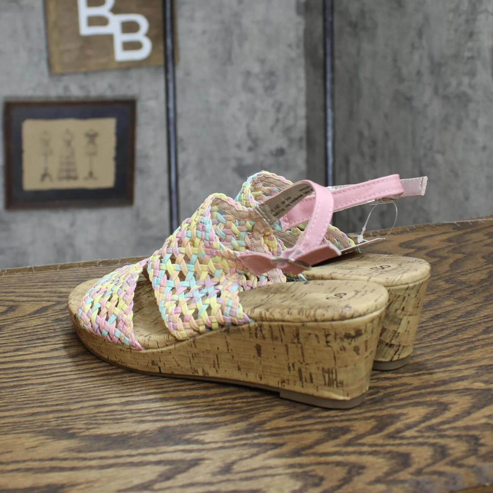 SO Adriene Kids Girls Wedge Sandals ADRIENEMULTI Pink Multi 4