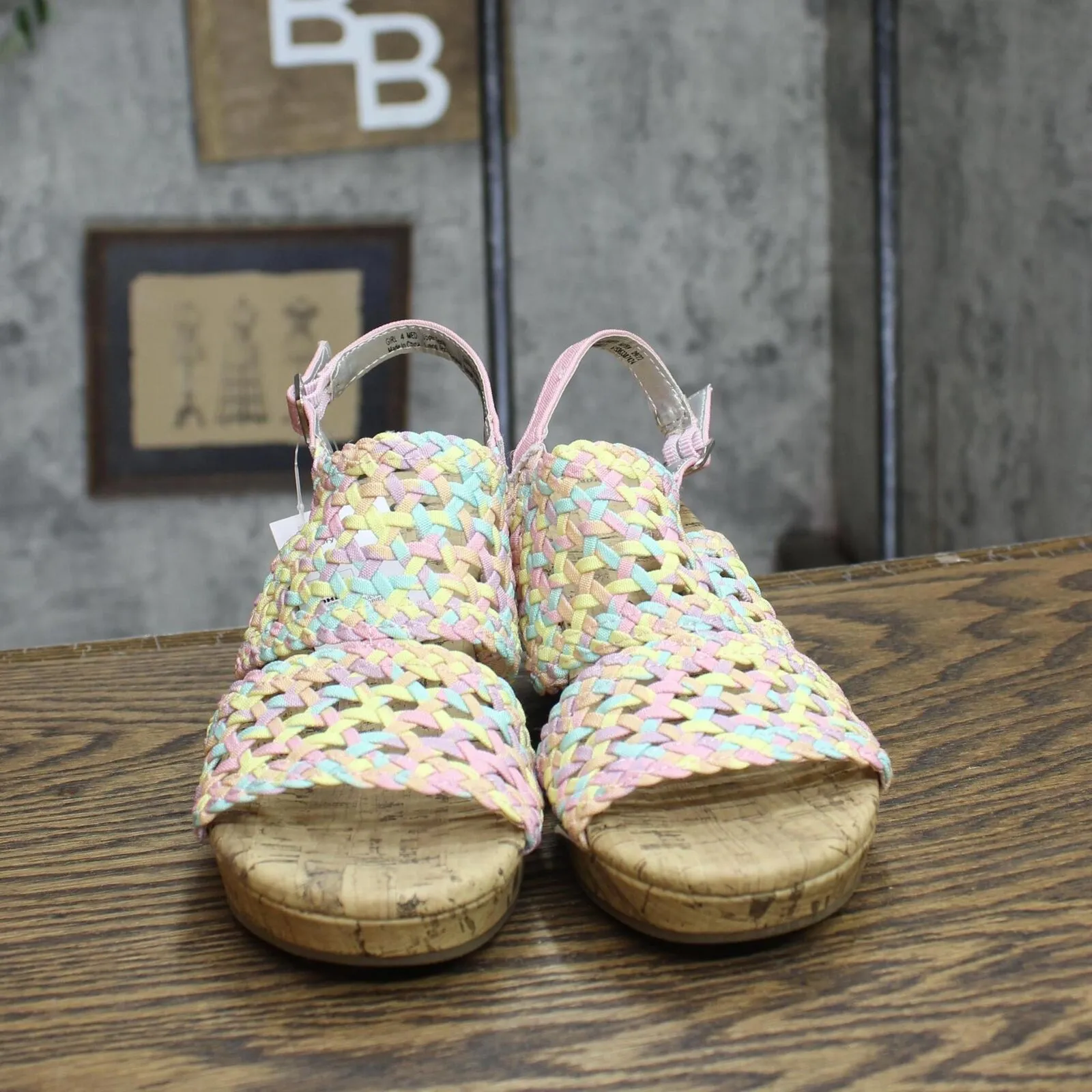SO Adriene Kids Girls Wedge Sandals ADRIENEMULTI Pink Multi 4