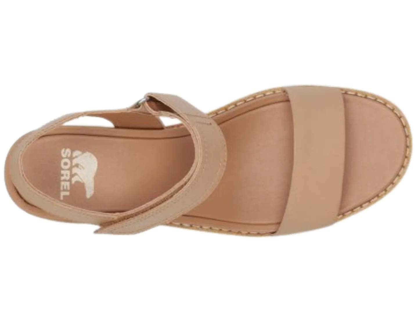 Sorel: Joanie IV Y Strap Wedge in Honest Beige/Bleached Ceramic
