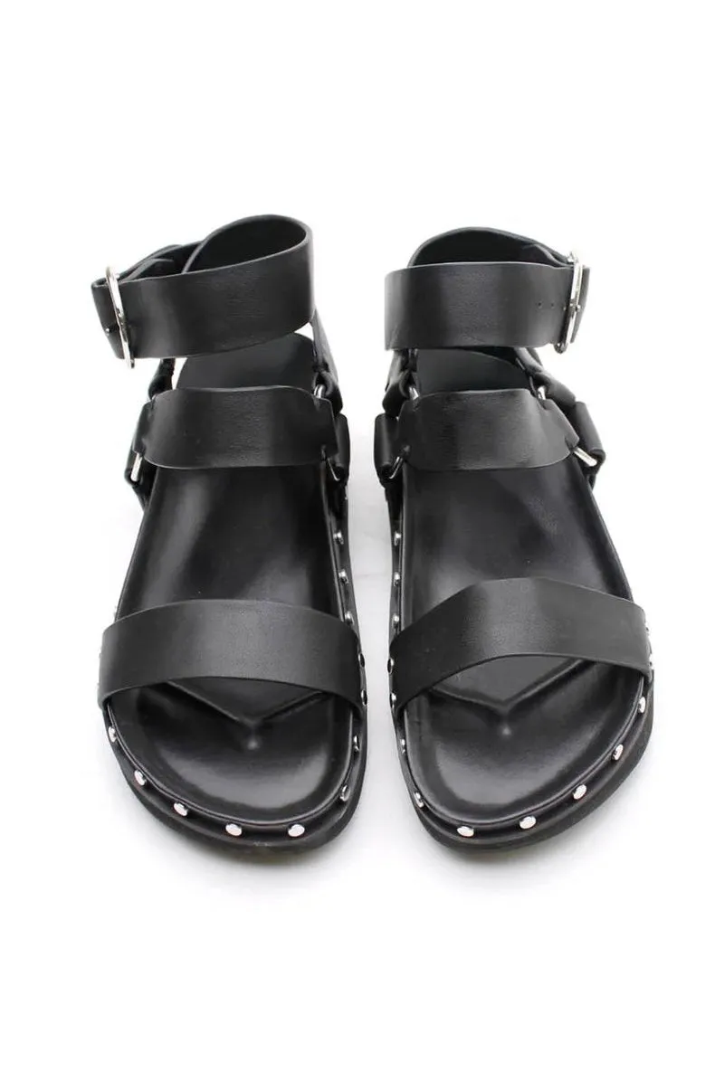 Studded Sandal Black Silver