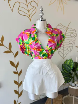 Summer Bloom Wrap Top