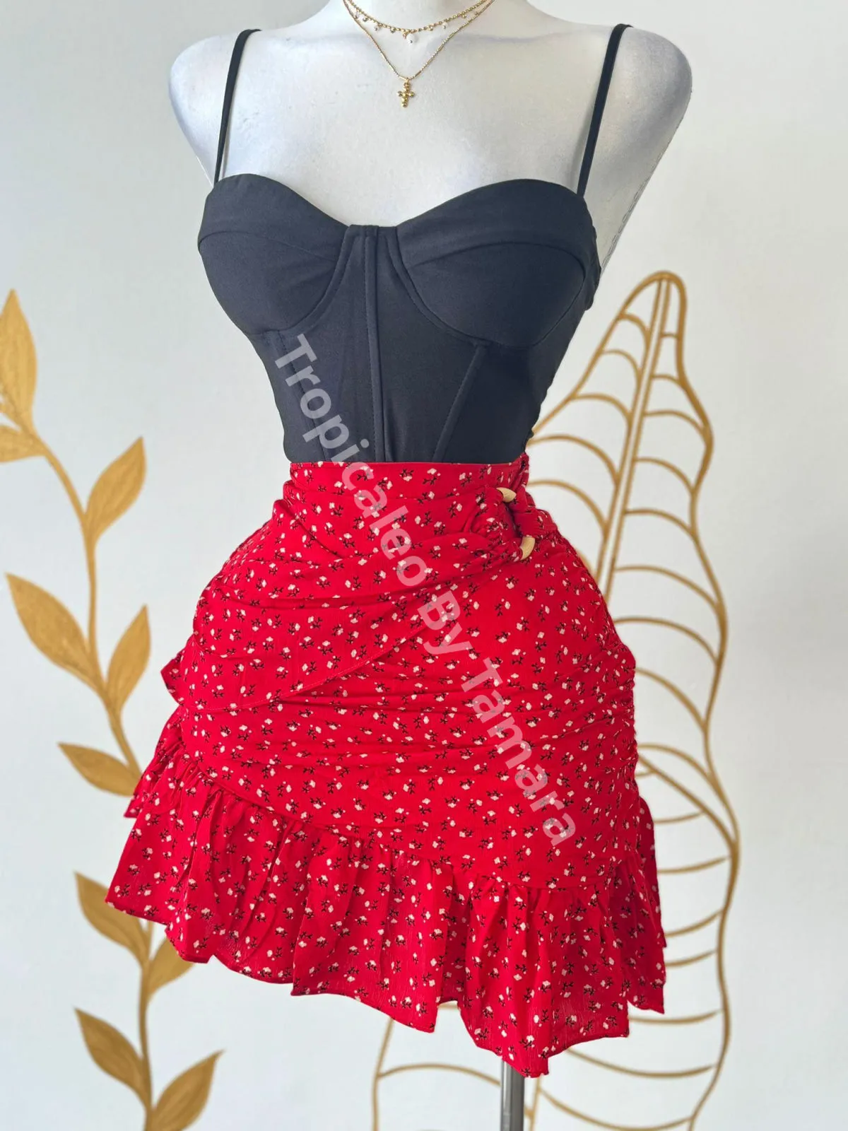 Sweet Red Wrap Skirt (falda)