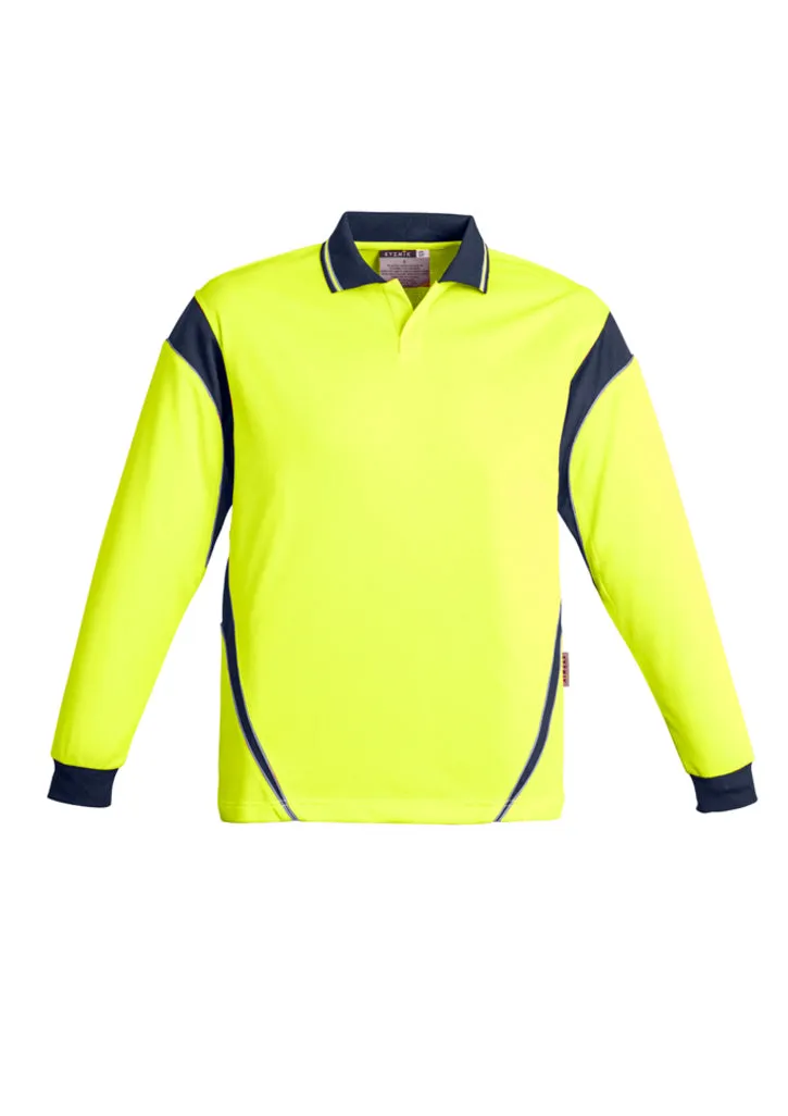 Syzmik Mens Hi Vis Aztec Polo - Long Sleeve   ZH249