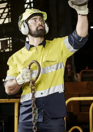 Syzmik Mens Rugged Cooling Taped Hi Vis Spliced Shirt ZW129