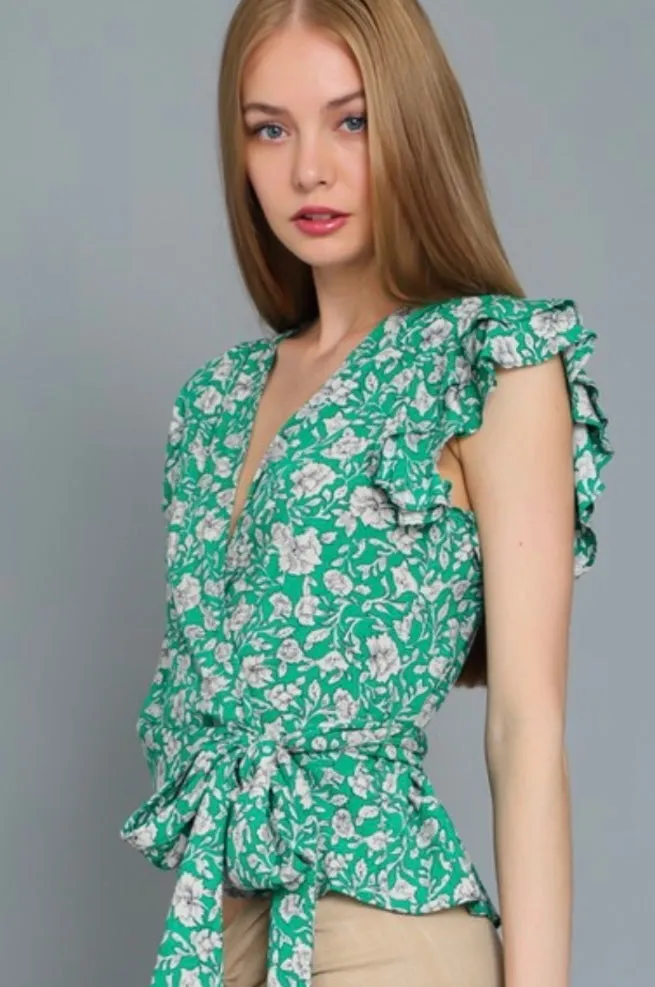 T161 RUFFLE WRAP TOP