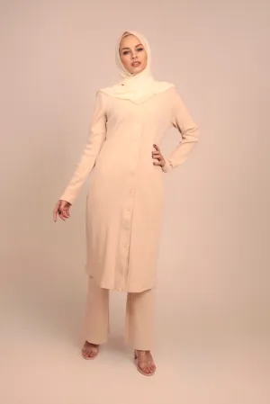 Tamara Knit Two Piece Matching Set - Cream