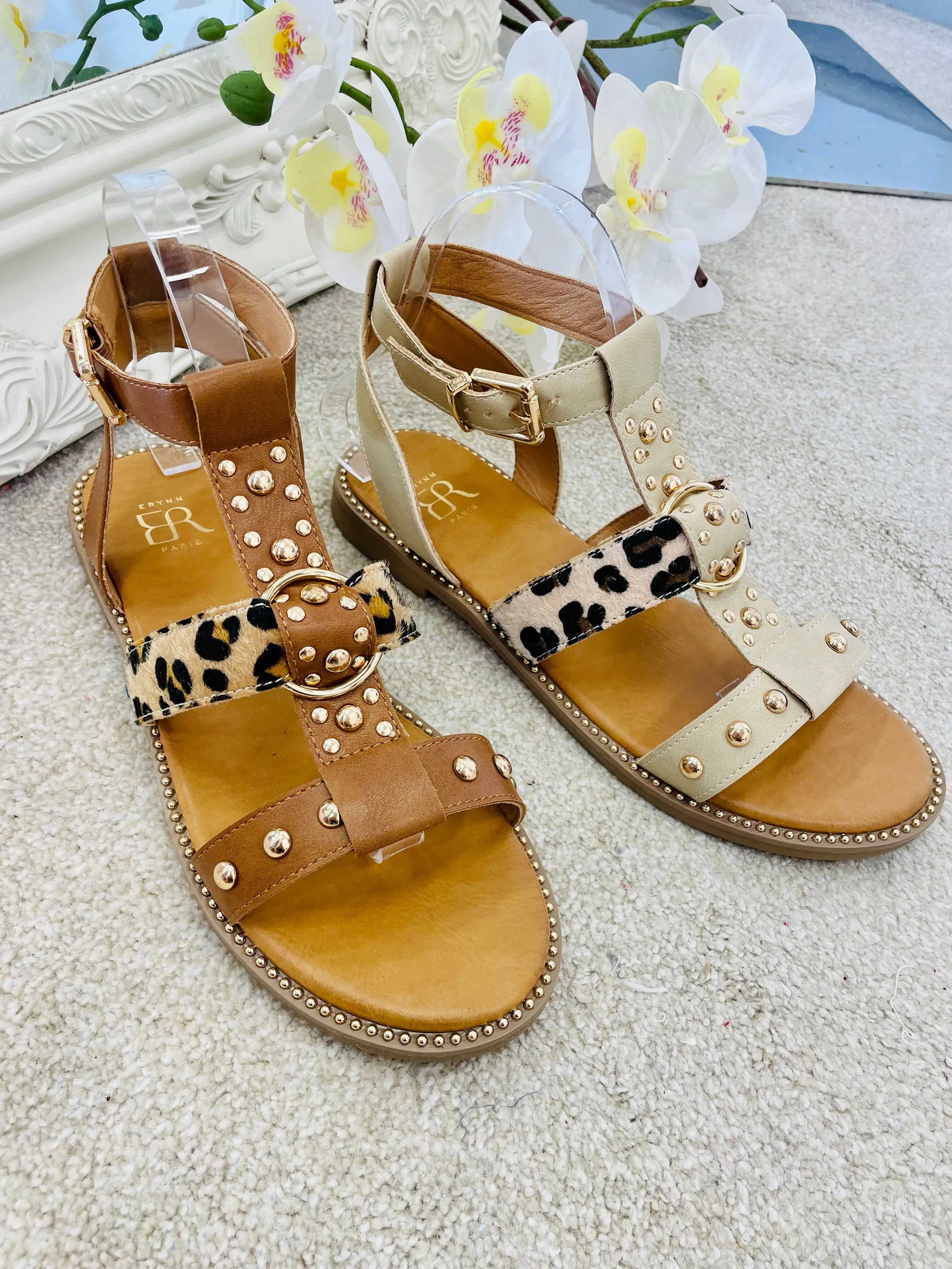 TAN GLADIATOR SANDALS ( LA 178 )