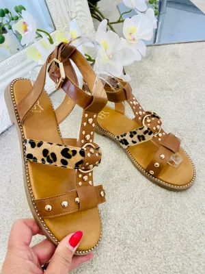 TAN GLADIATOR SANDALS ( LA 178 )