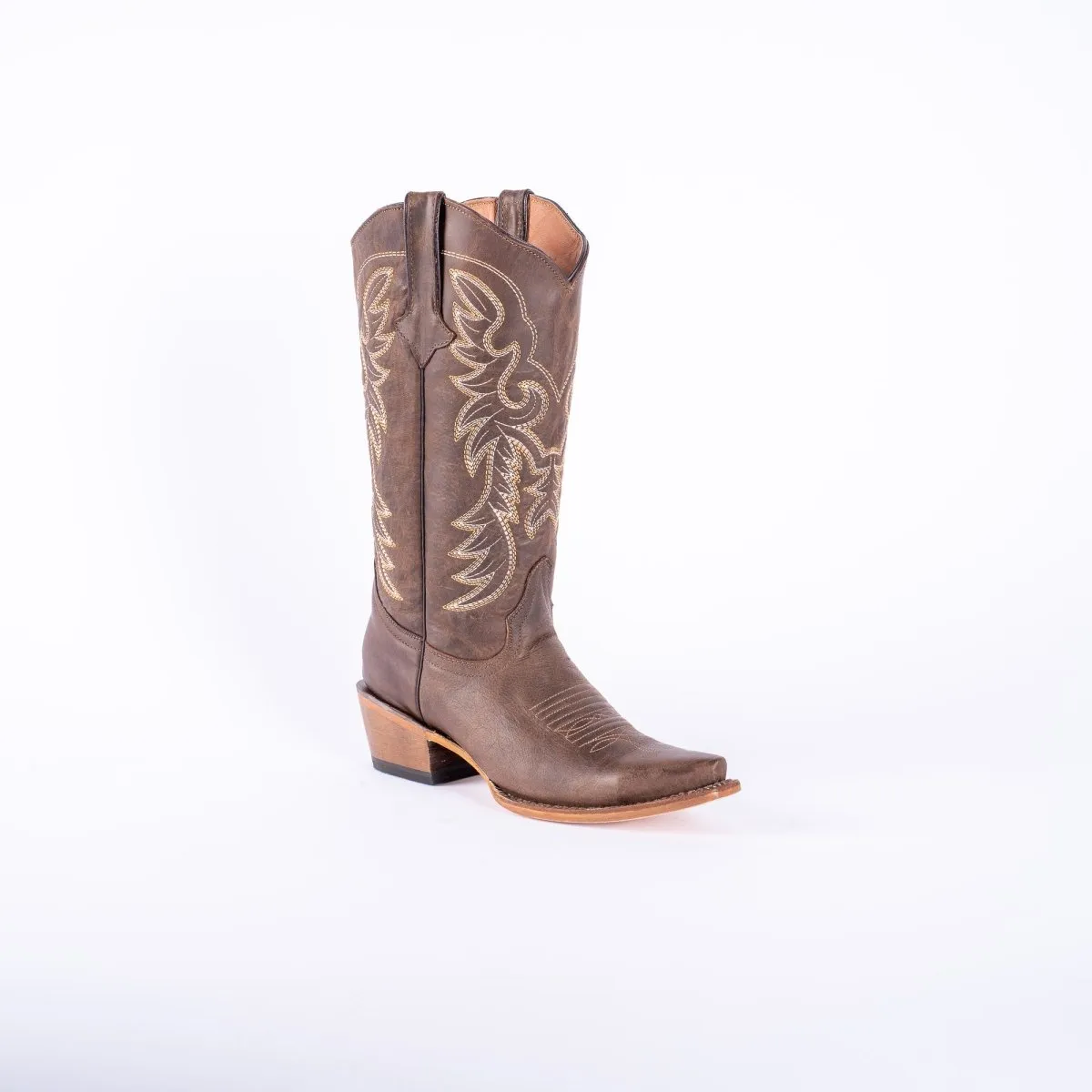 TANNER MARK WOMEN’S Classic Brown Calf Cowgirl Boots Snip toe